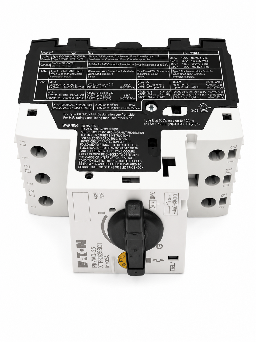 EATON Thermal Magnetic Circuit Breaker Motor Protect PKZM0-25 25 A 3 Pole