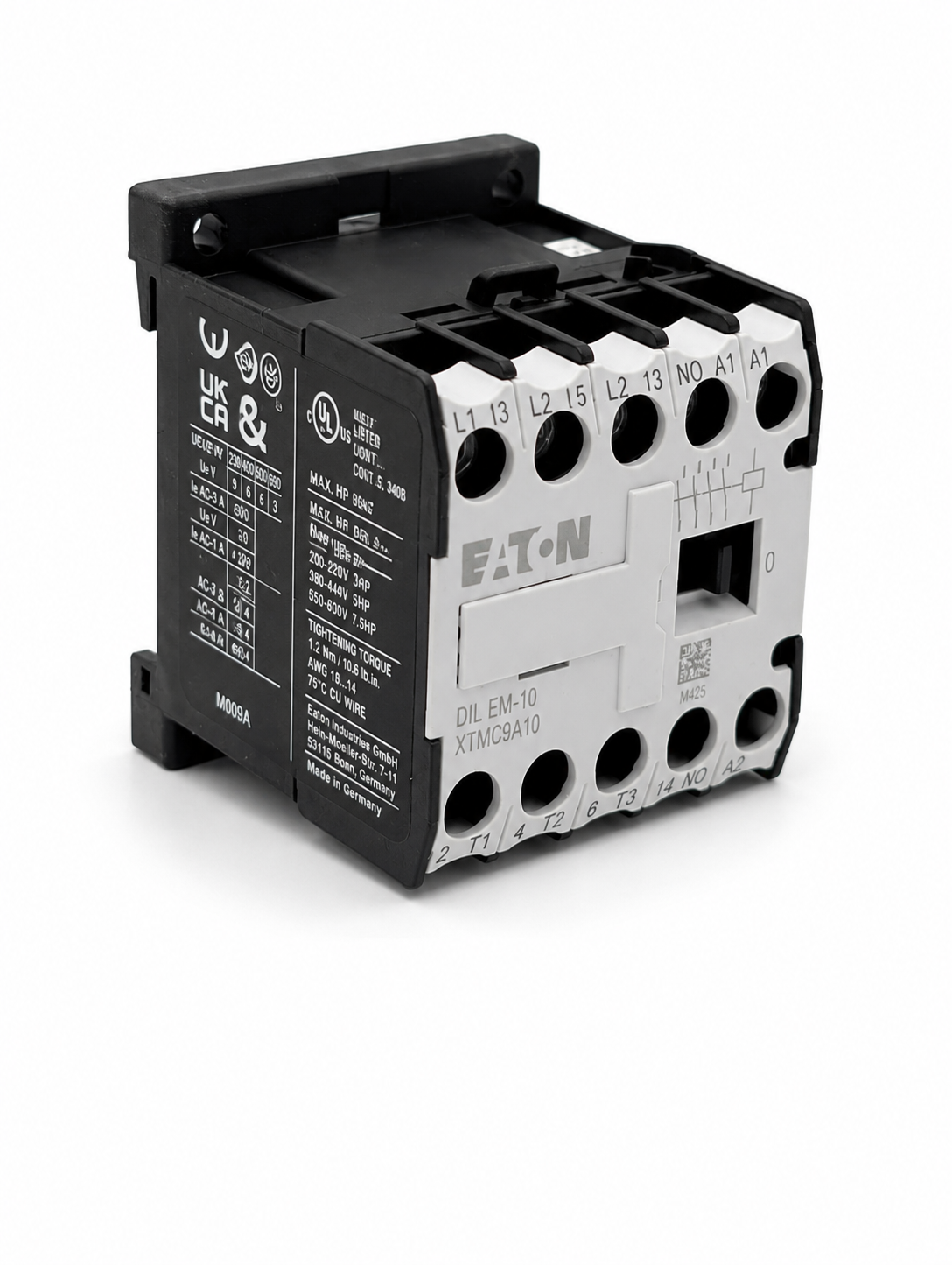 EATON XTMC9A10A XT IEC Mini Contactor, Three-pole, 1NO, Contact