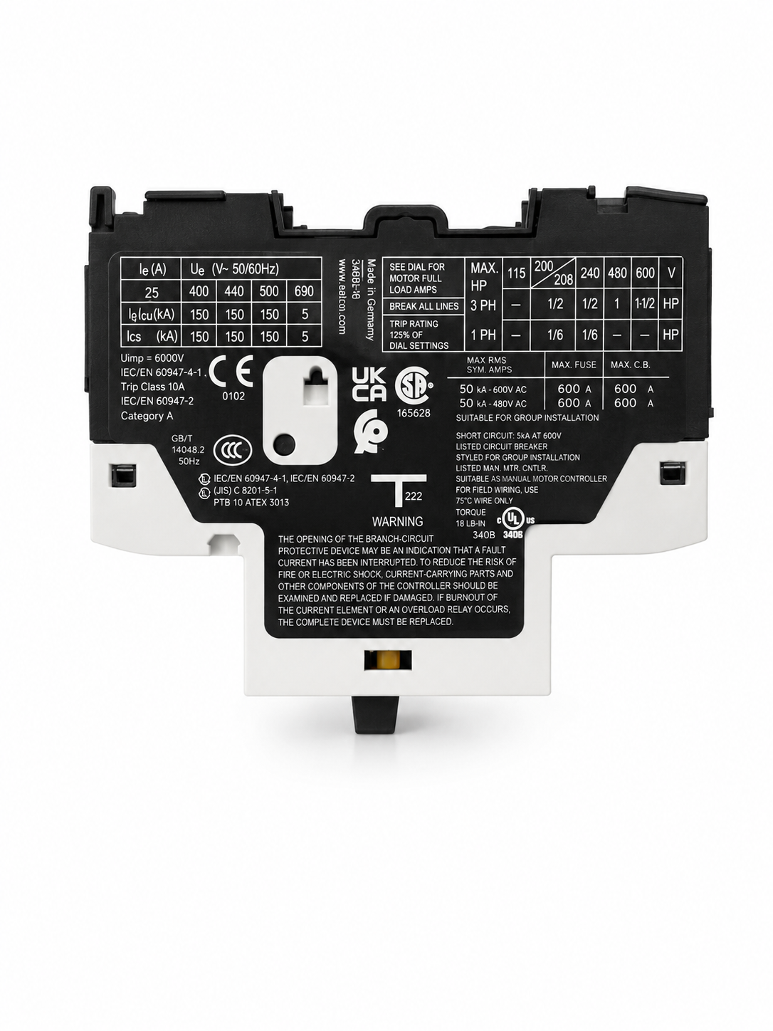 EATON Thermal Magnetic Circuit Breaker Motor Protect PKZM0-2.5 0.75 kW