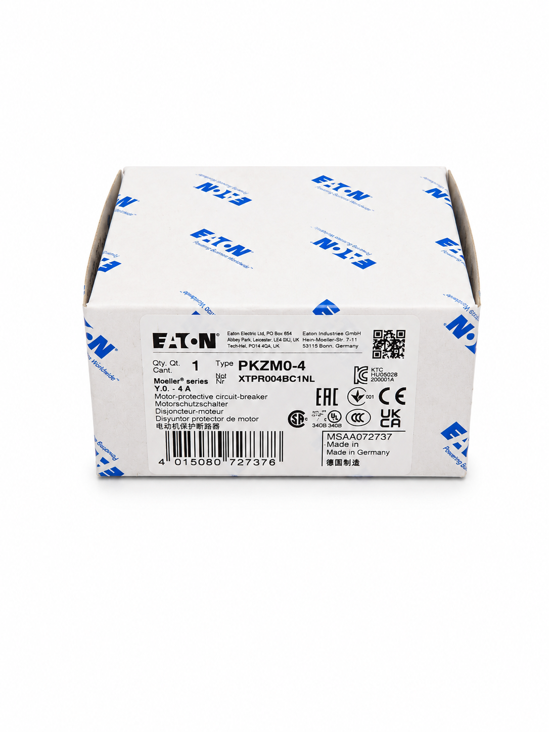EATON Thermal Magnetic Circuit Breaker Motor Protect PKZM0-4 0.75 kW