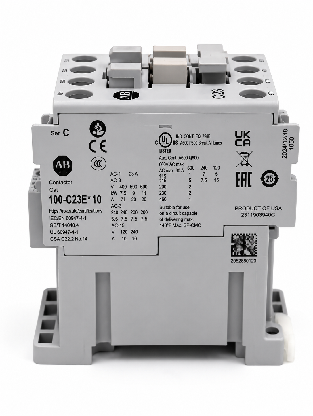Allen Bradley 100-C23EJ10 Contactor 24VDC 23A