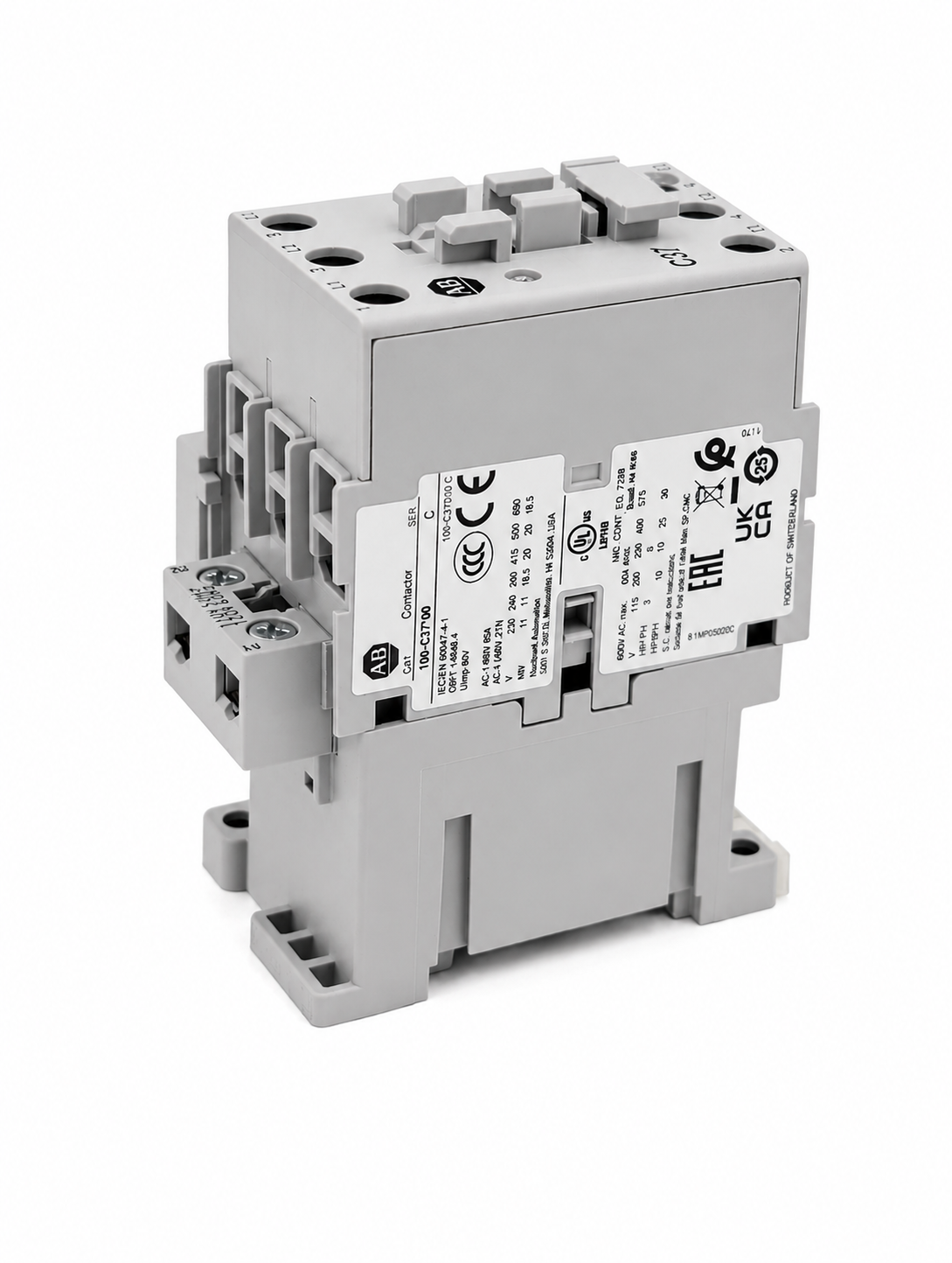 Allen Bradley 100-C37D10 120V 37AMPS Contactor 110-120VAC 3-Pole