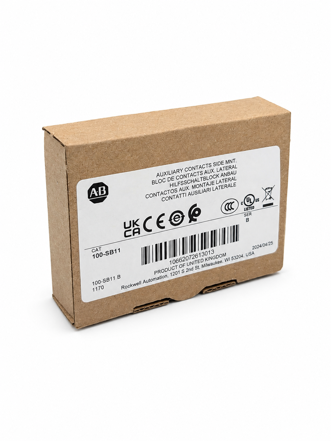 Allen Bradley 100-SB11 Contactor Auxiliary Contact, 1NC 600VAC 100SB11