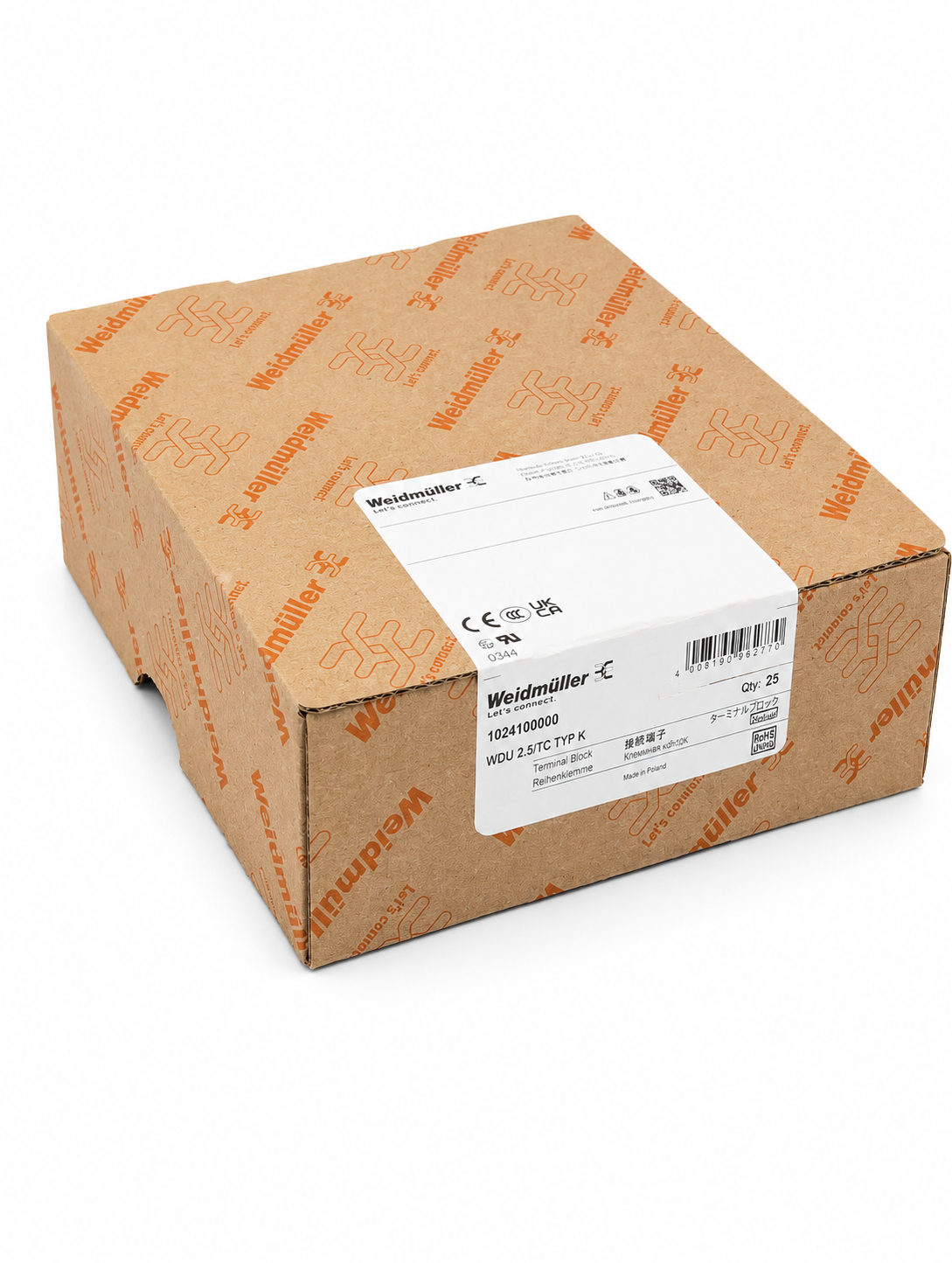 1024100000 WEIDMULLER WDU 2.5/TC TYP K Thermocouple Terminal Pack of 25