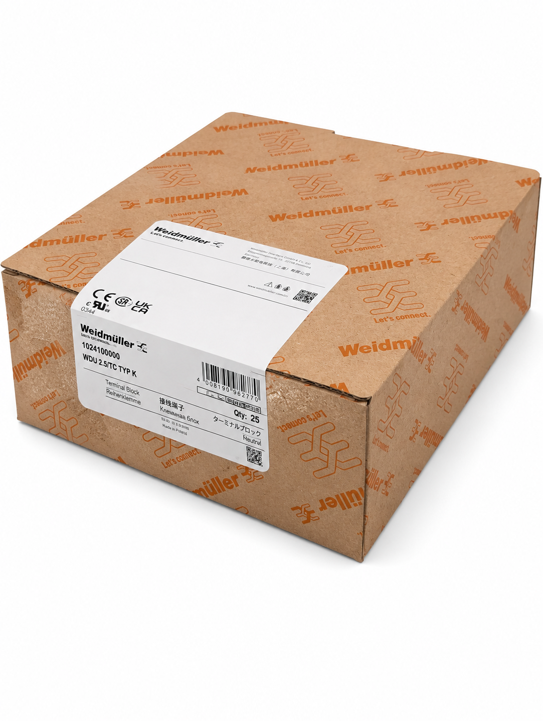 1024100000 WEIDMULLER WDU 2.5/TC TYP K Thermocouple Terminal Pack of 25