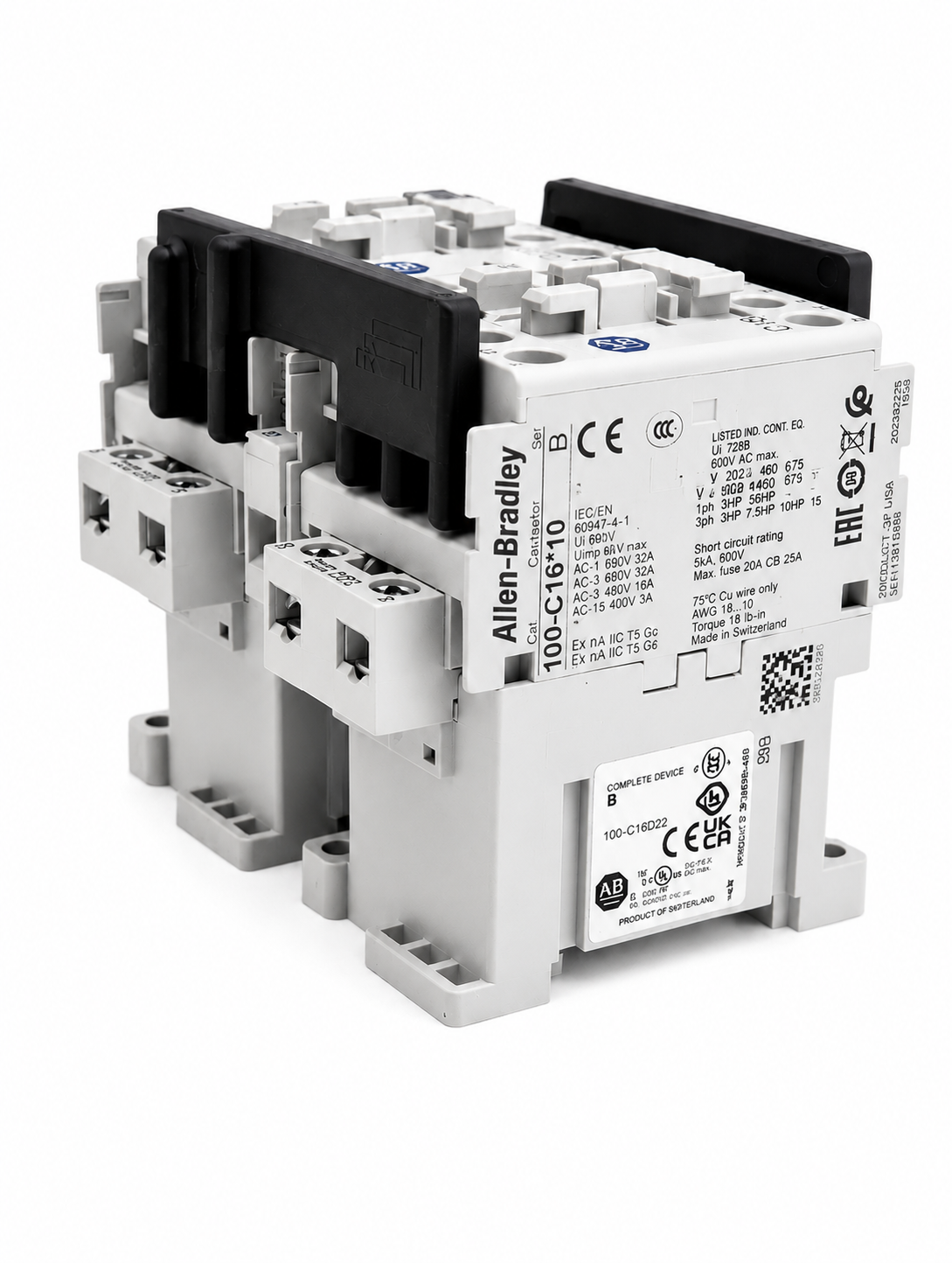Allen-Bradley 104-C16D22 IEC 16 A Reversing Contactor 110V 50 Hz/120V