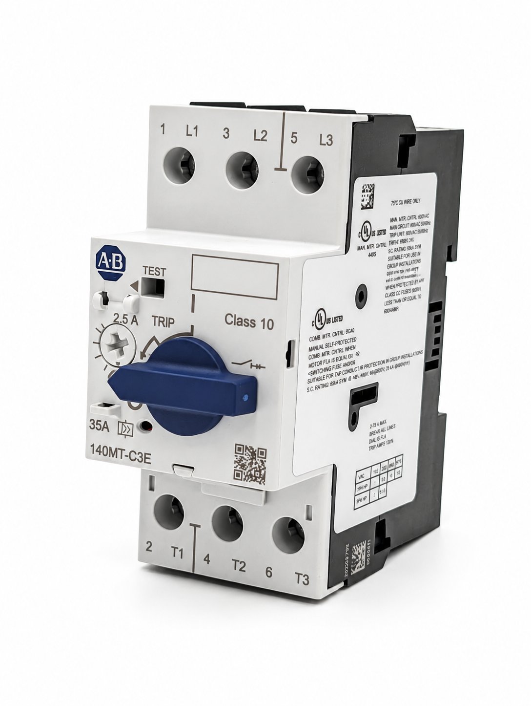 Allen Bradley 140MT-C3E-B25 Manual Motor Starter 1.6 2.5A 480V 60Hz
