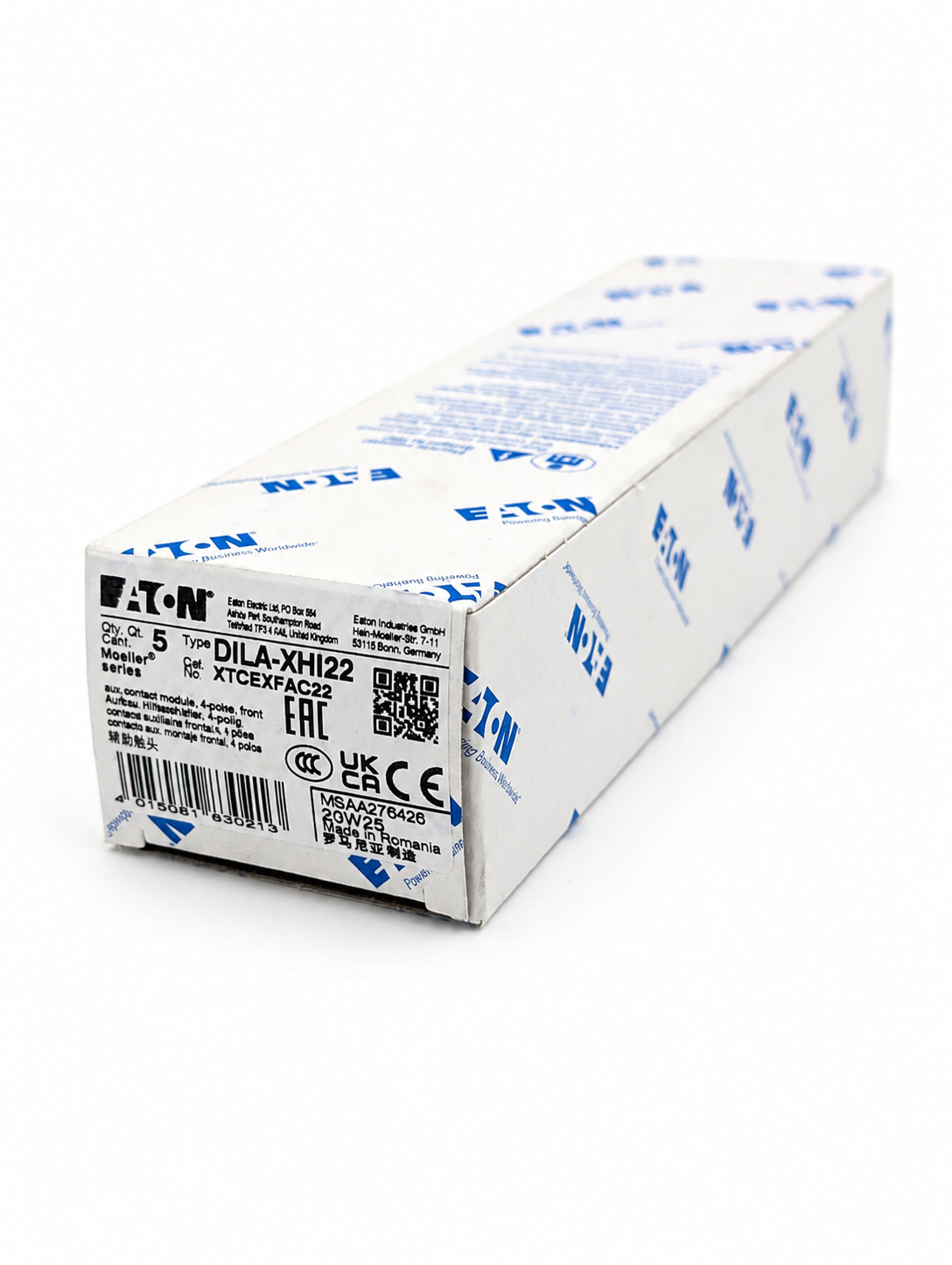 EATON XTCEXFAC22 Motor Control Auxiliary Contact, 4-pole, Contact