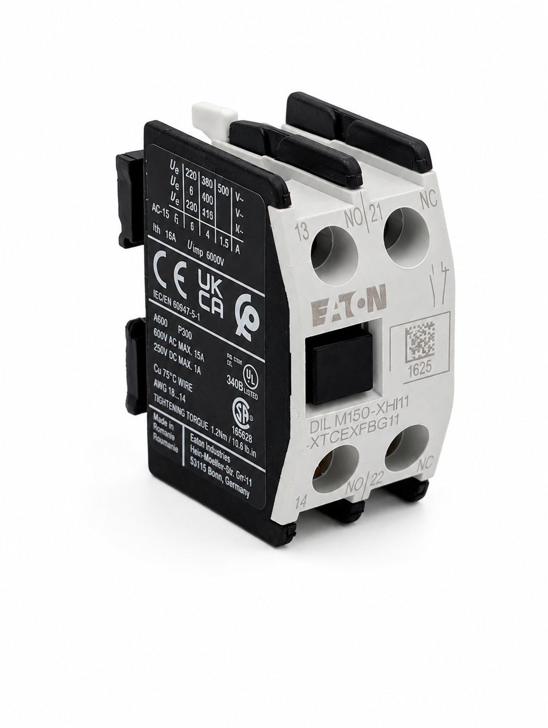 EATON XTCEXFBG11 Motor Control Auxiliary Contact, 2-pole, Contact