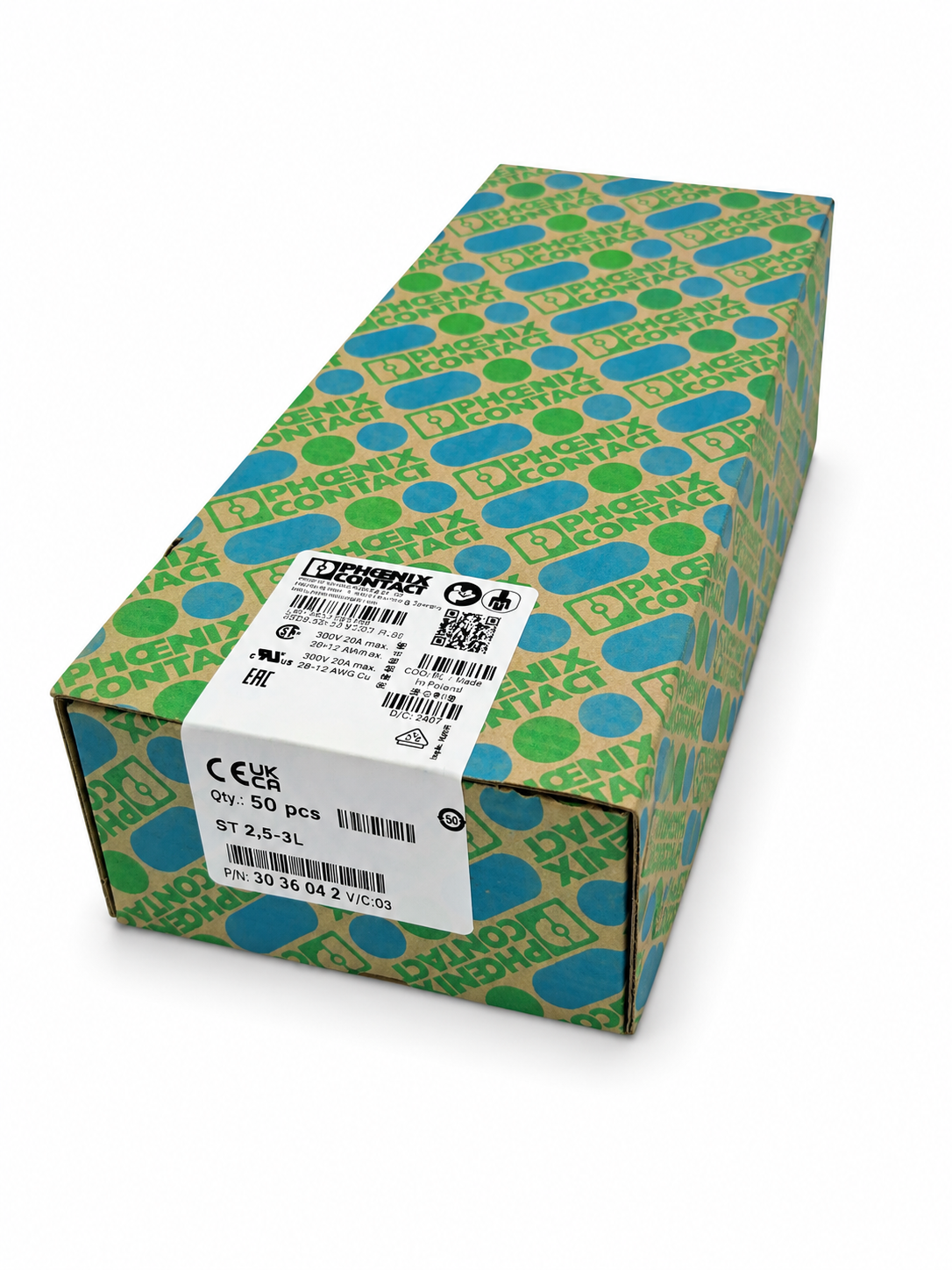 BOX OF 50 pcs ST 2,5-3L - Multi-level terminal block 3036042 Gray