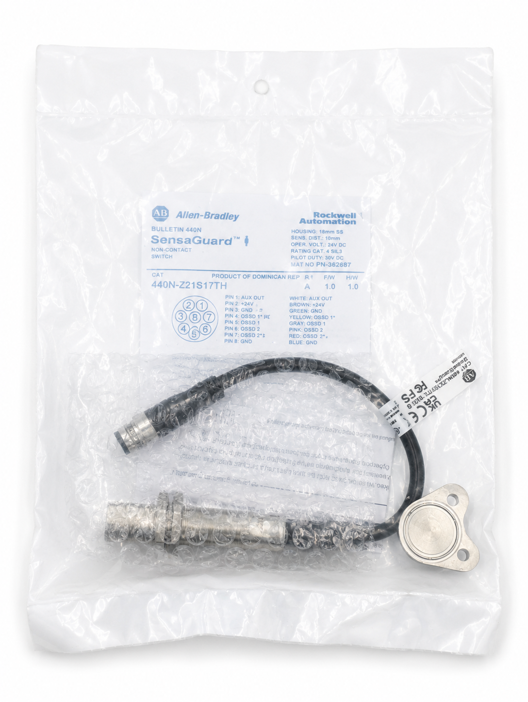 Allen-Bradley 440N-Z21S17H Guardmaster Non Contact Switch SensaGuard