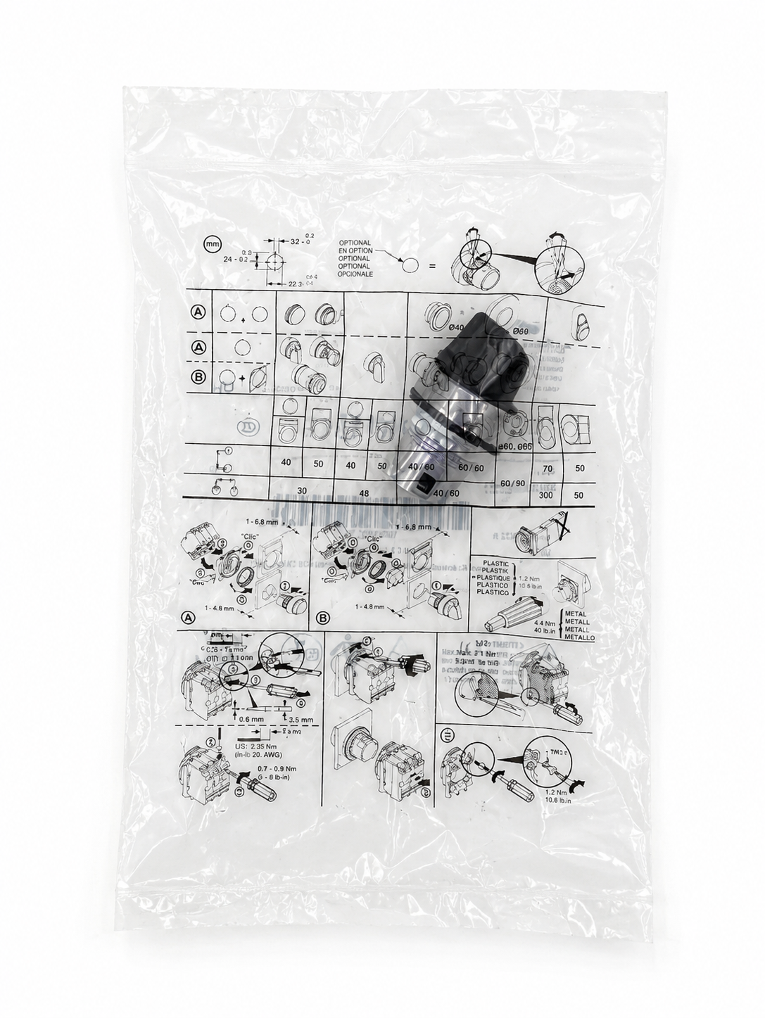 Allen Bradley 800FM-SM22 2 Position Selector Switch Head 22mm Cutout Black
