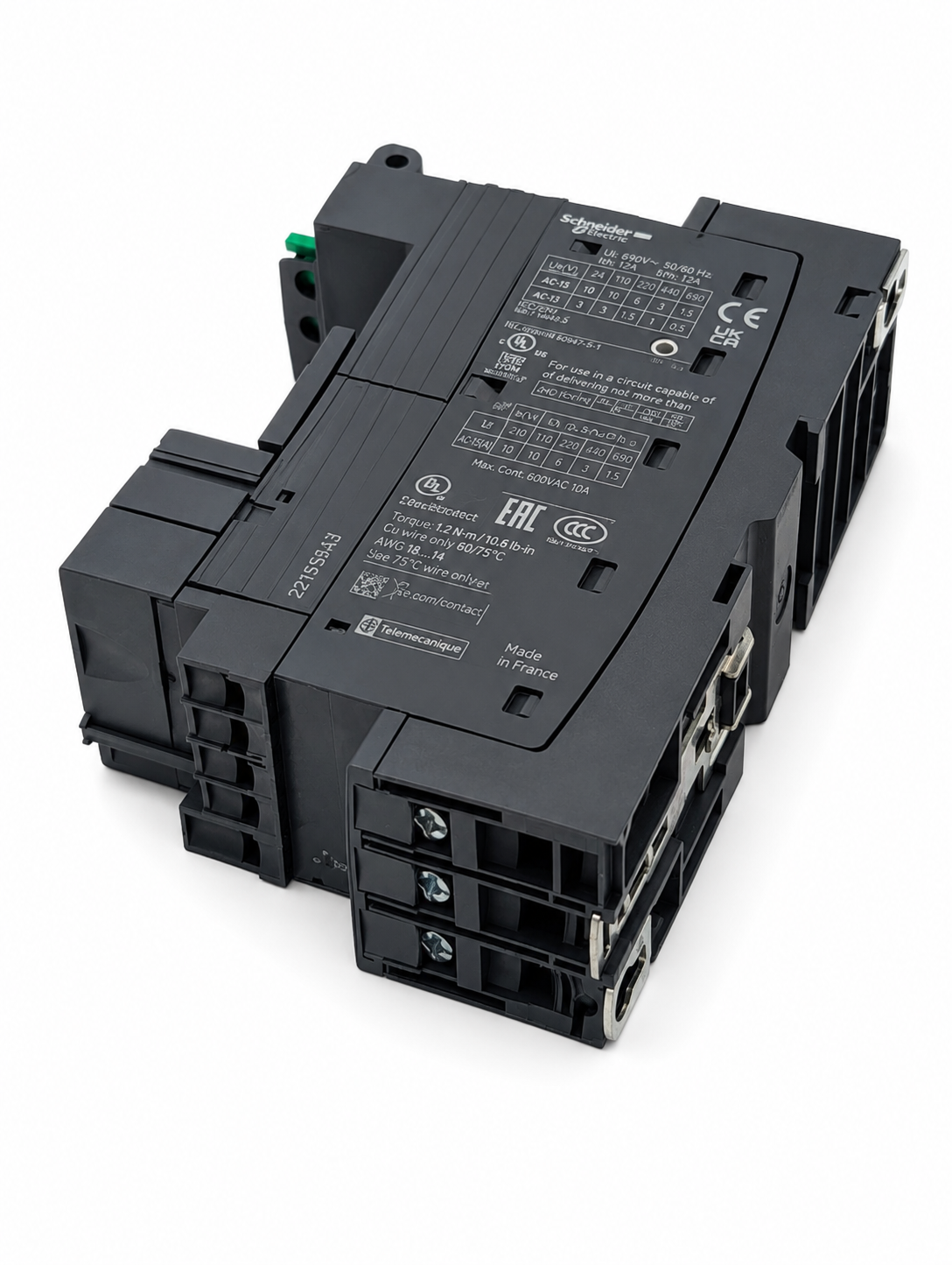 Schneider Electric LUB12 Non reversing power base TeSys Ultra 3P 1NO + 1NC 12A