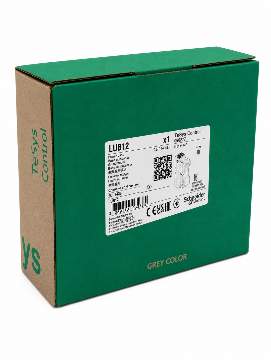 Schneider Electric LUB12 Non reversing power base TeSys Ultra 3P 1NO + 1NC 12A