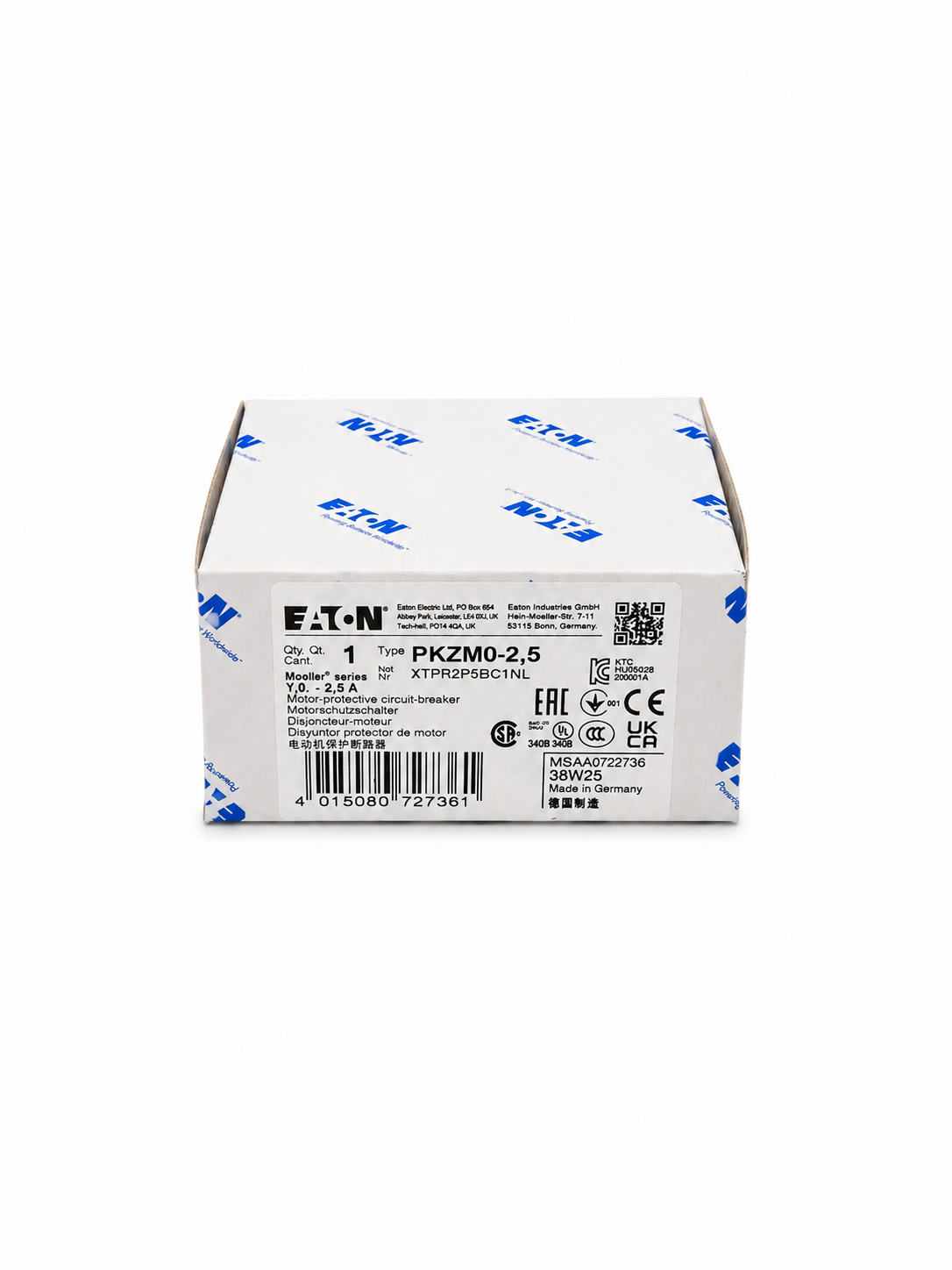 EATON Thermal Magnetic Circuit Breaker Motor Protect PKZM0-2.5 0.75 kW