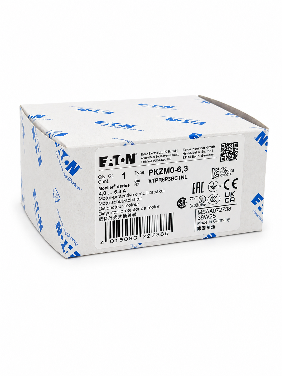 EATON Thermal Magnetic Circuit Breaker Motor Protect PKZM0-6.3 2.2 kW
