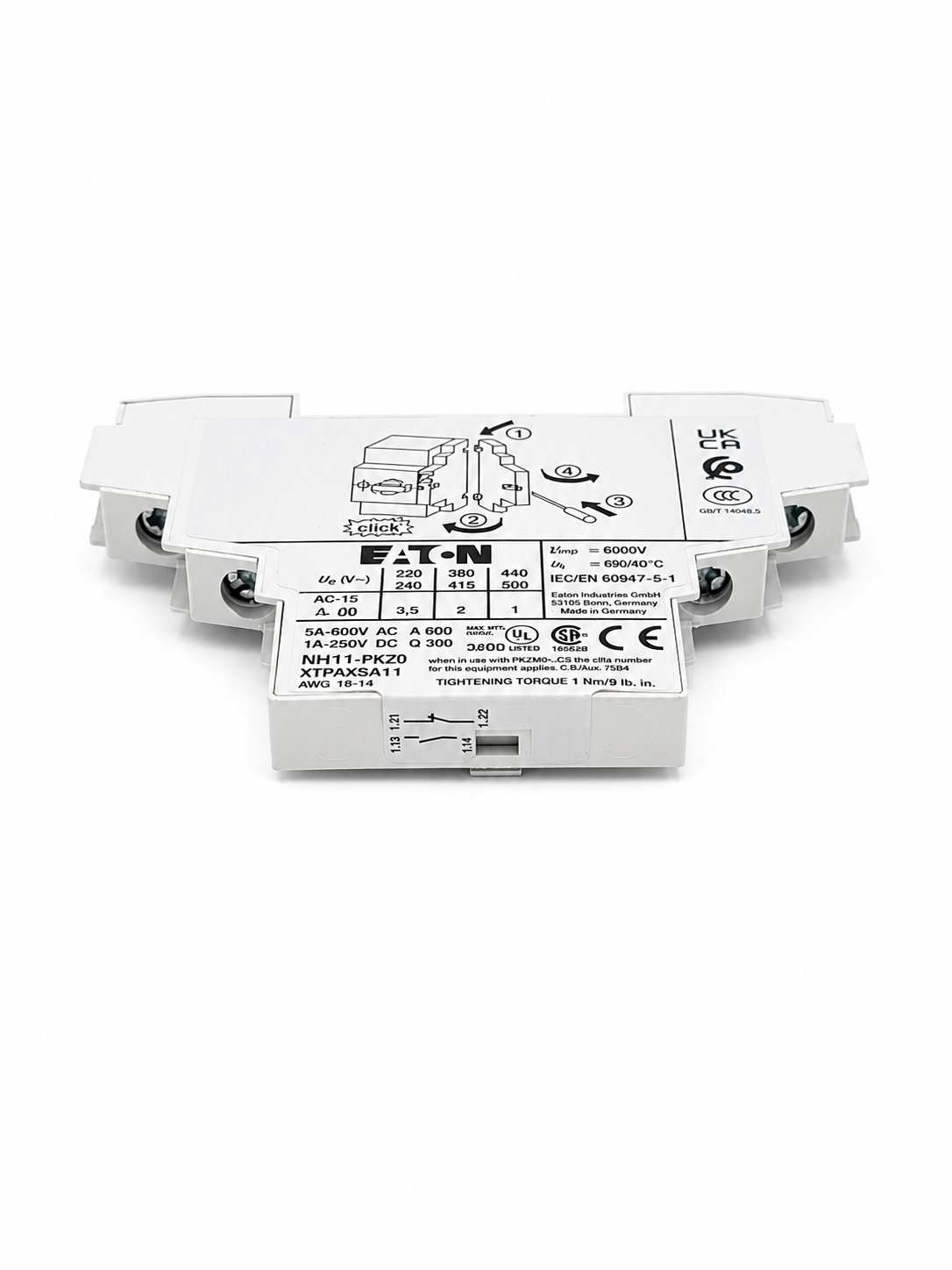 EATON XTPAXSA11 XT Manual Motor Protection Accessories - Auxiliary Contact