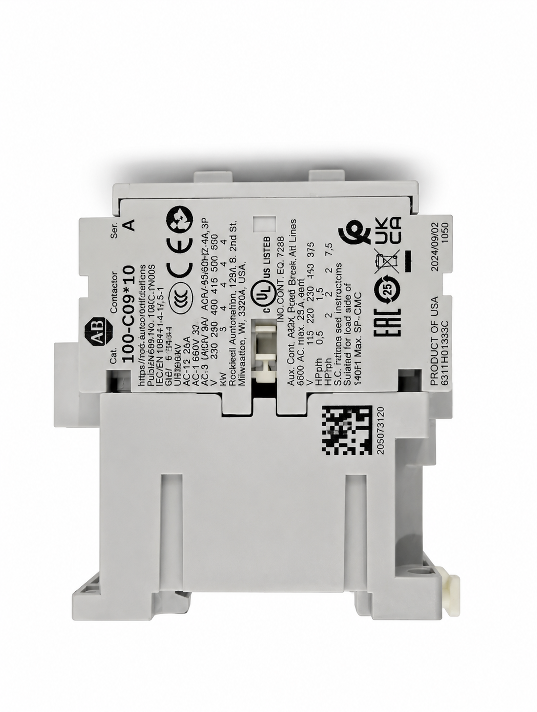 Allen-Bradley 100-C09D10  IEC Contactor, 9 Amp, 120VAC Coil 9A