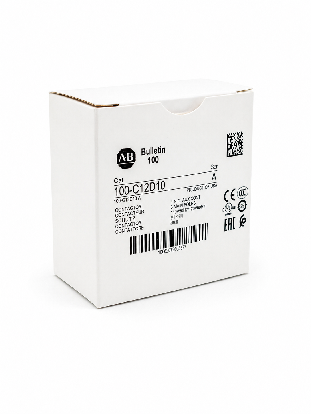 Allen Bradley 100-C12D10 12A 110V 50 Hz/ 120V 60 Hz AC Contactor