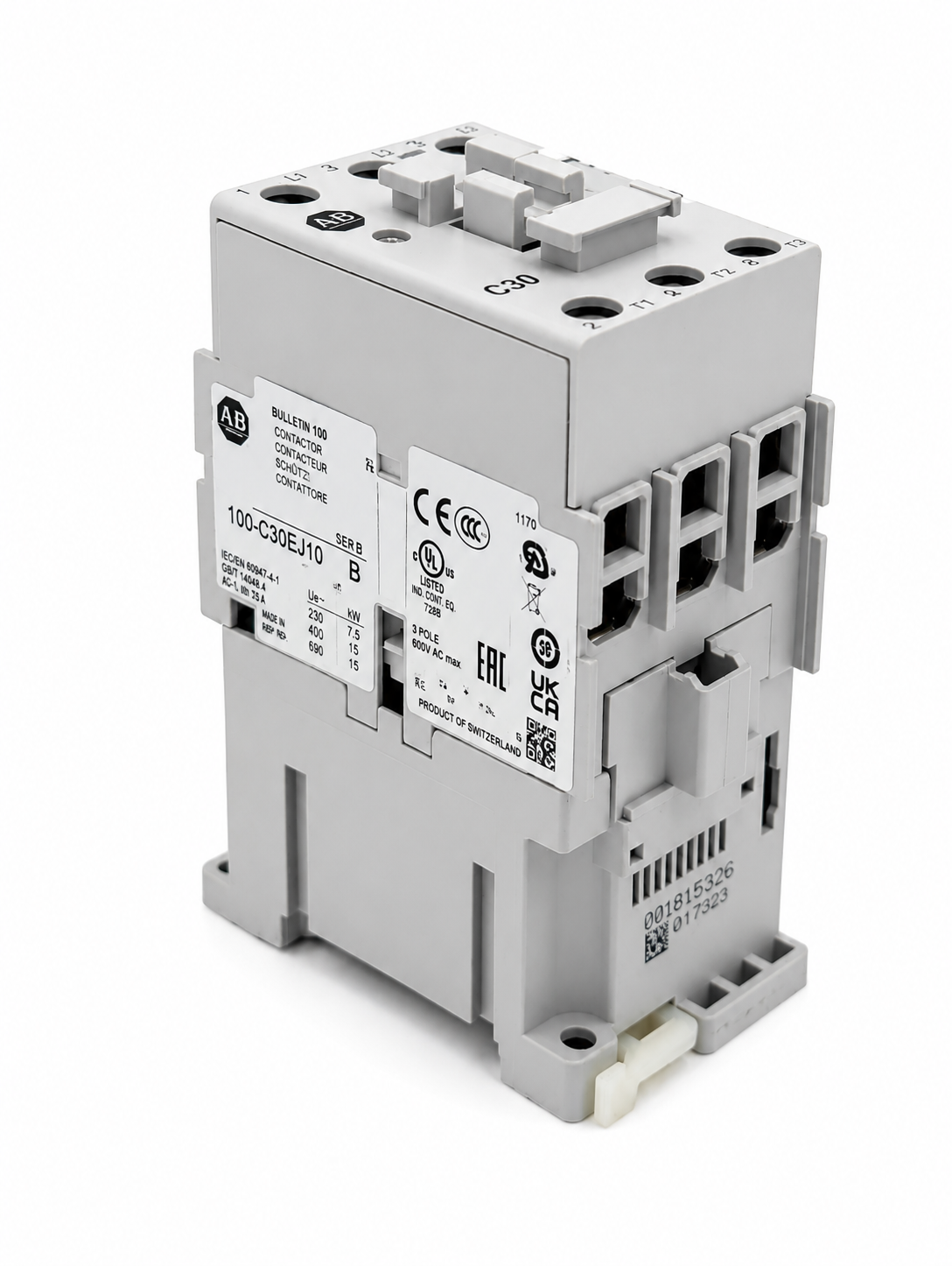 Allen Bradley 100-C30D00 120V 30AMP Contactor No Aux Contact
