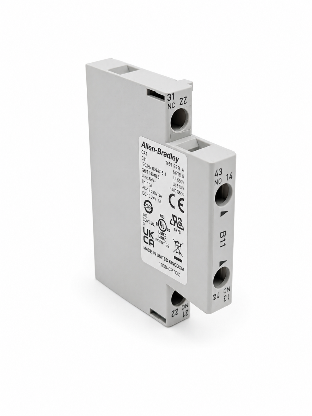 Allen Bradley 100-SB11 Contactor Auxiliary Contact, 1NC 600VAC 100SB11