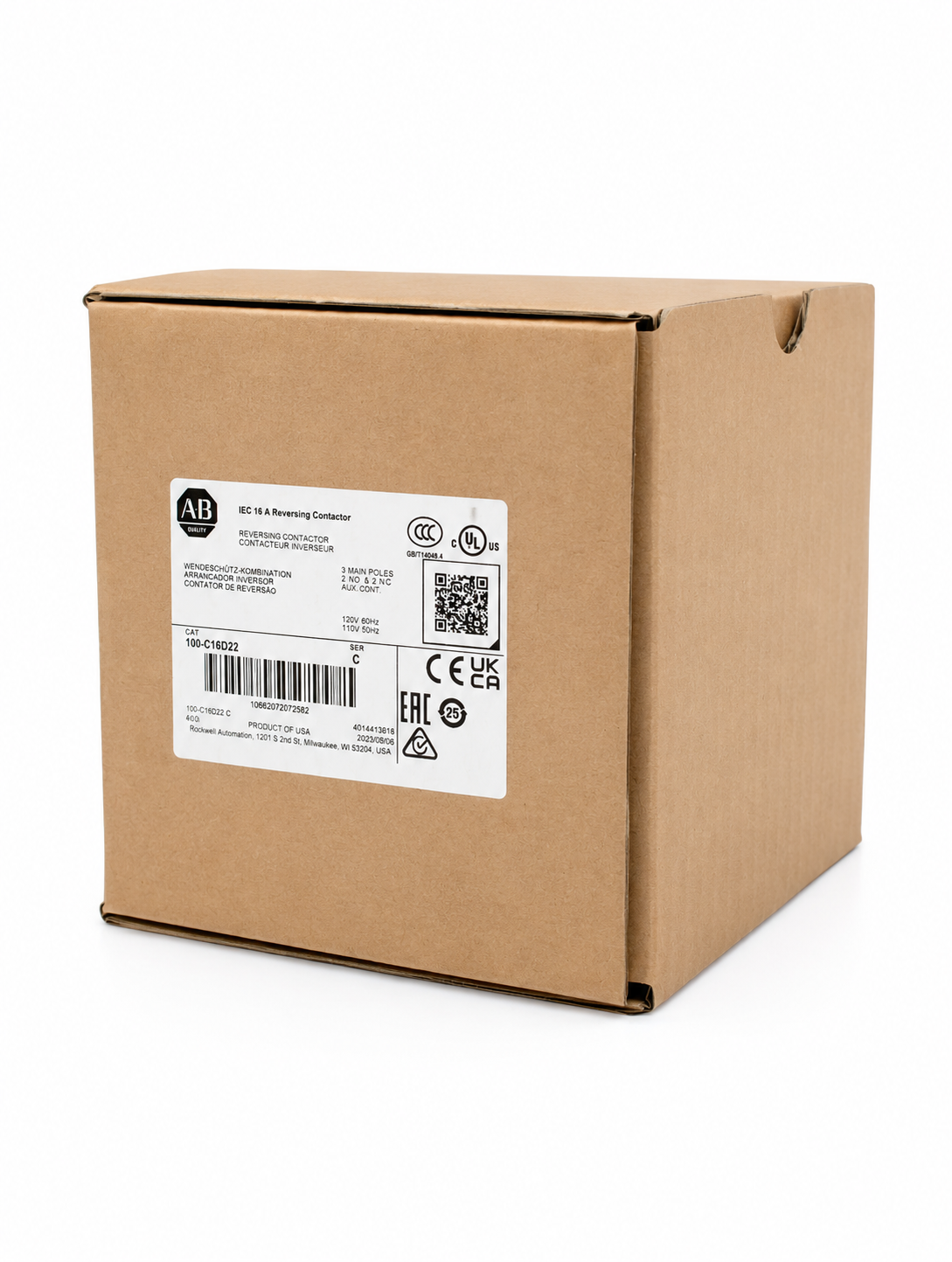 Allen-Bradley 104-C16D22 IEC 16 A  Reversing Contactor 110V 50 Hz/120V