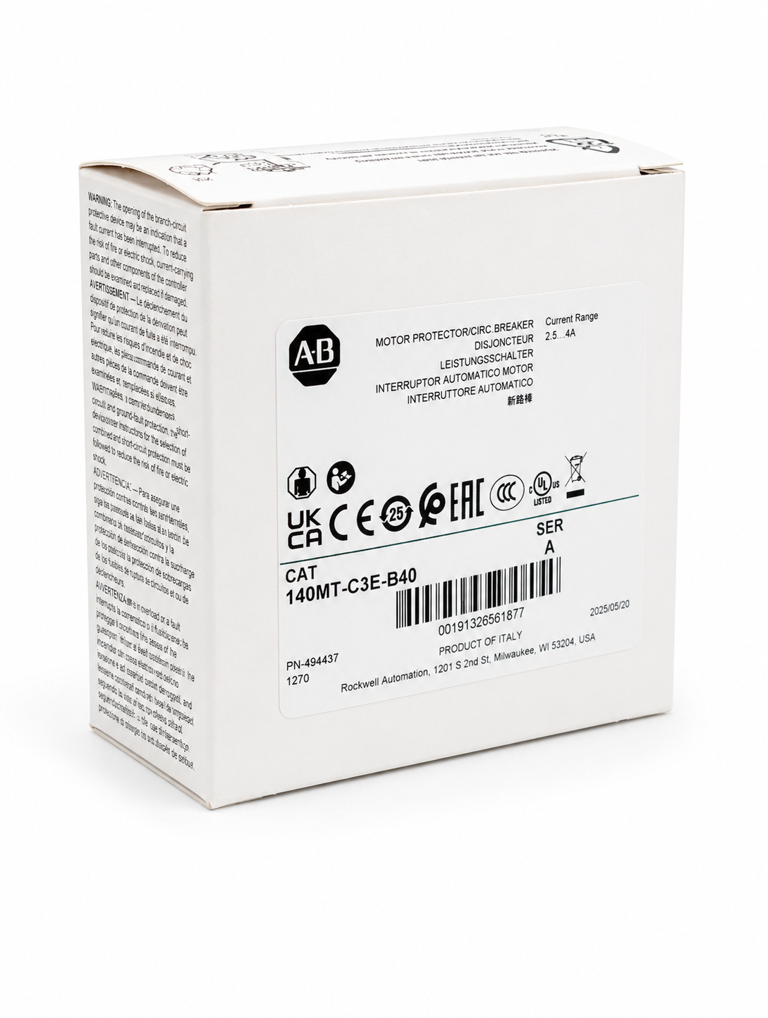 Allen-Bradley 140MT-C3E-B40 Motor Protection Circuit Breaker