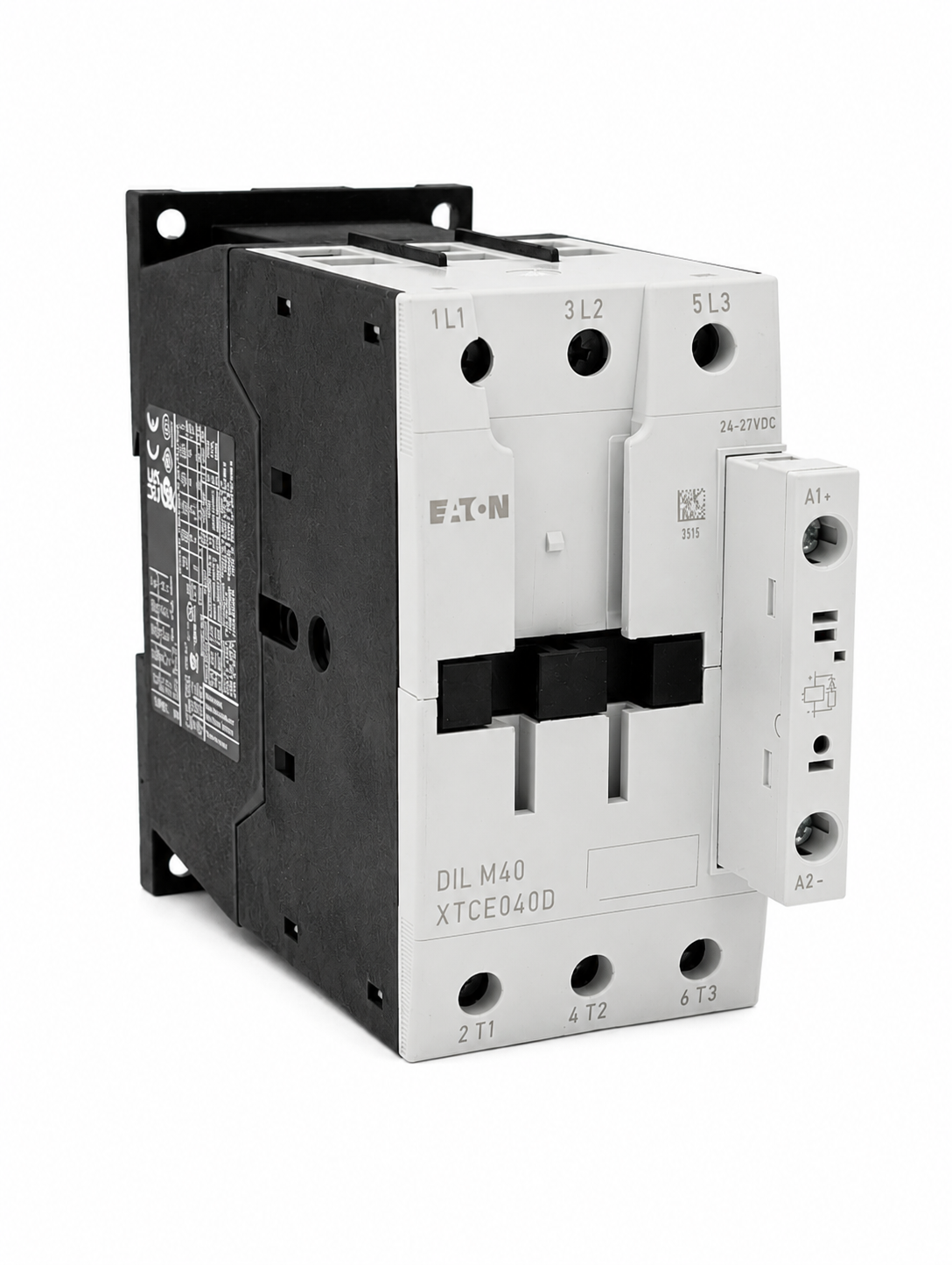 EATON XTCE040D00TD XT IEC Contactor, 3-pole, 40A, 0NO-0NC, Contact