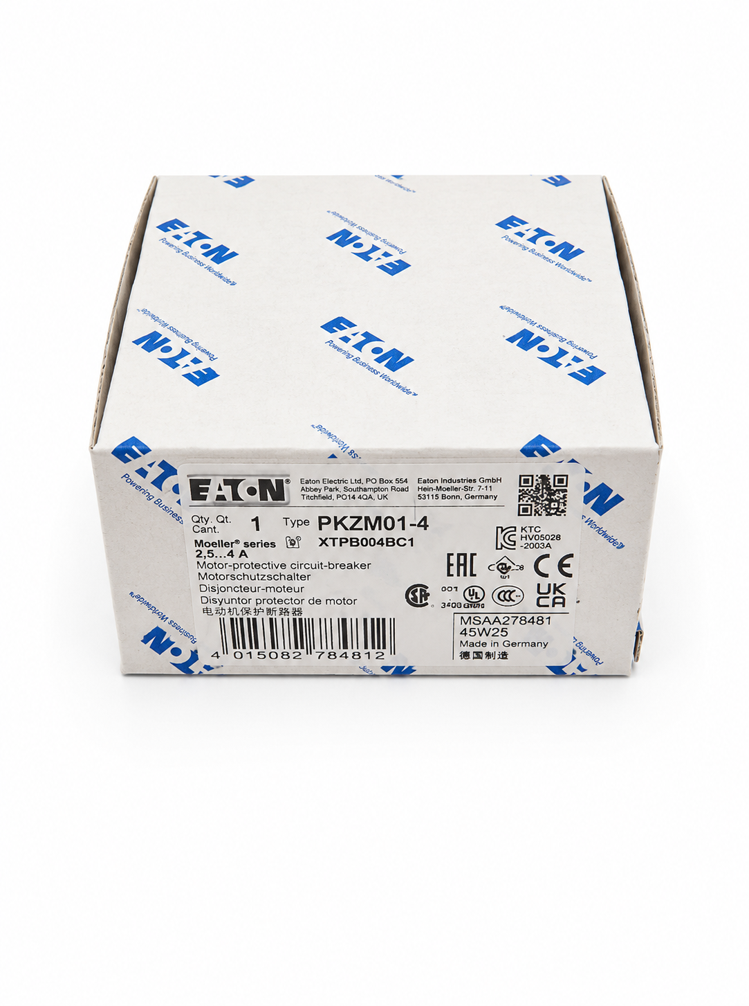 EATON Thermal Magnetic Circuit Breaker Motor Protect PKZM01-4 4A 3 Pole